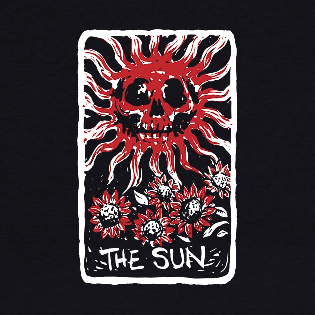 The Sun Blood Red Skeleton Skull Tarot Card by star trek fanart and more